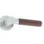 Ascot Door Handle on Rose Brown Leather/Satin Chrome