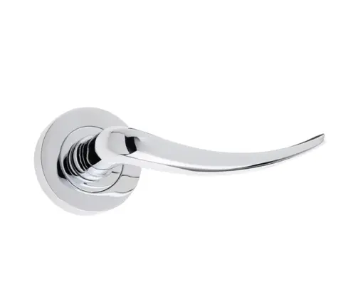 Gull Door Handle on Rose Polished Chrome