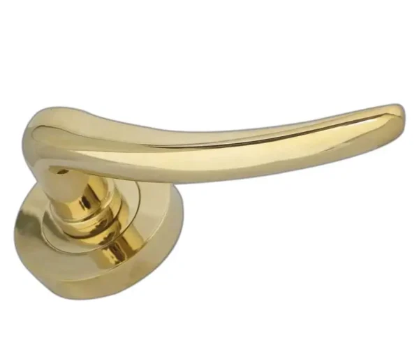 Gull Door Handle on Rose PVD Brass