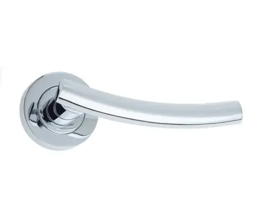 Curve Door Handle on Rose Polished Chrome