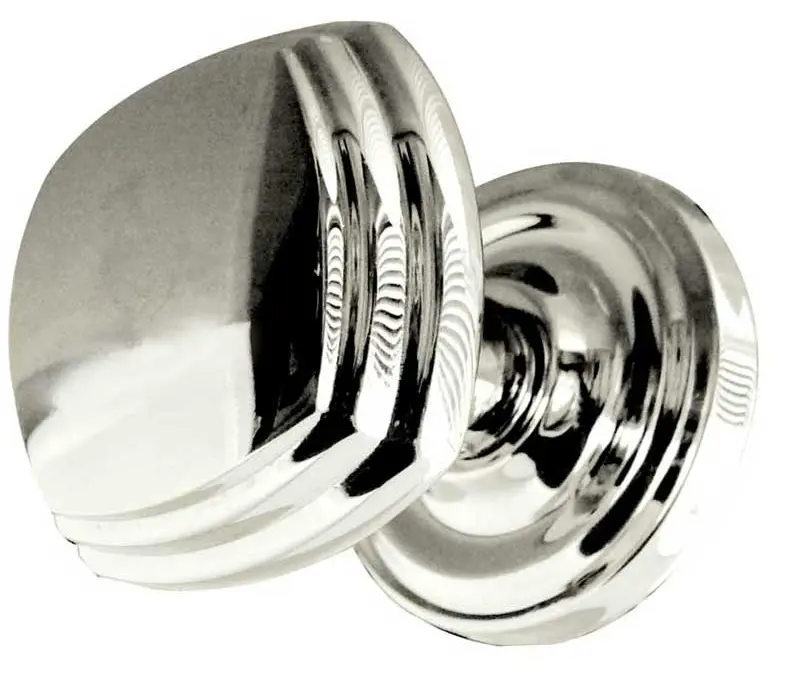 Piazza Mortice Door Knob Polished Chrome On Round Rose