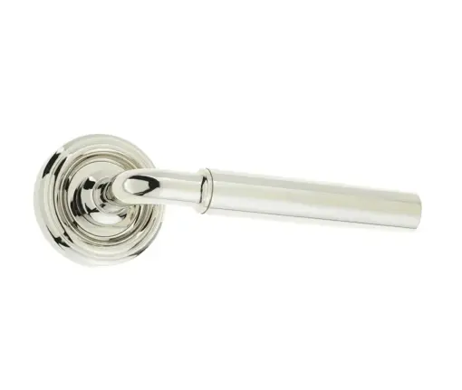 Elise Door Handle on Rose Polished Nickel