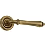 Camille Door Handle on Rose Antique Brass