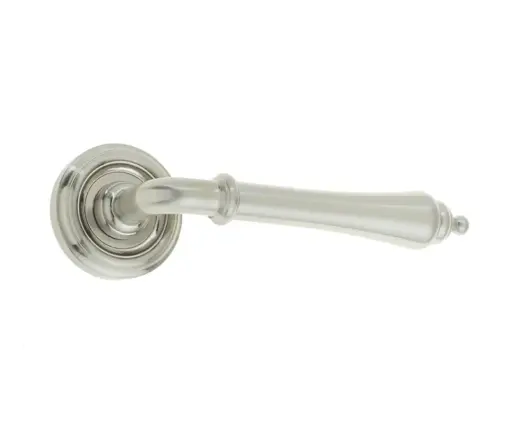 Camille Door Handle on Rose Satin Nickel