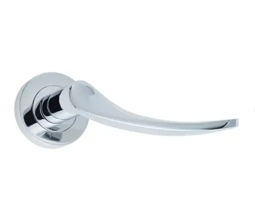 Monaco Door Handle on Rose Polished Chrome