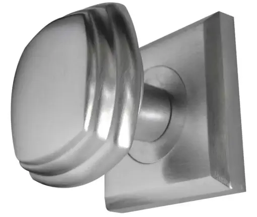 Piazza Mortice Door Knob Satin Chrome on Square Rose