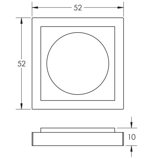 52x52mm SN stepped square outer rose for esc - Image 2
