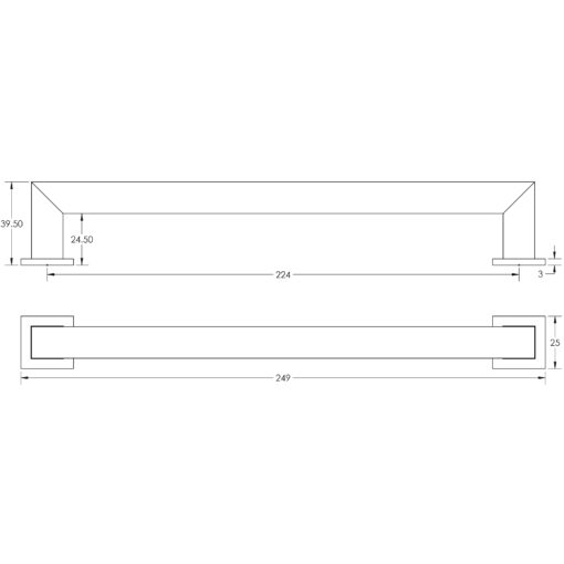 Trafalgar AB 224mm Cabinet Handle - Image 2