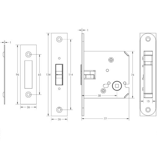 SC Bathroom sliding door lock - Image 2