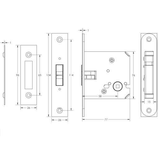 SC Bathroom sliding door lock - Image 2