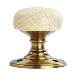 Cream crazed porcelain mortice knob FB