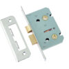 76mm BL Bathroom lock square forend & radiused strike plate