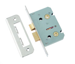 76mm BL Bathroom lock square forend & radiused strike plate