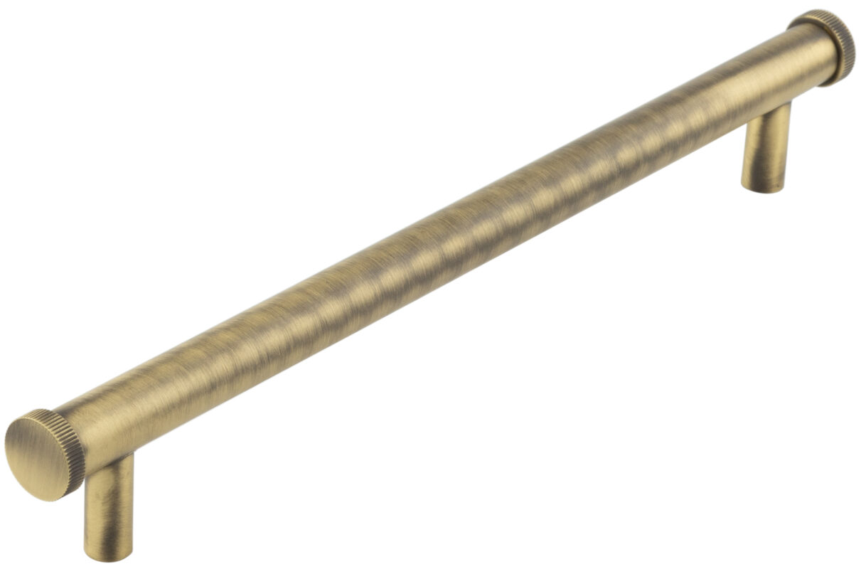 Thaxted AB 224mm Line Knurled End Caps Cabinet handles 6 Thaxted AB 224mm Line Knurled End Caps Cabinet handles