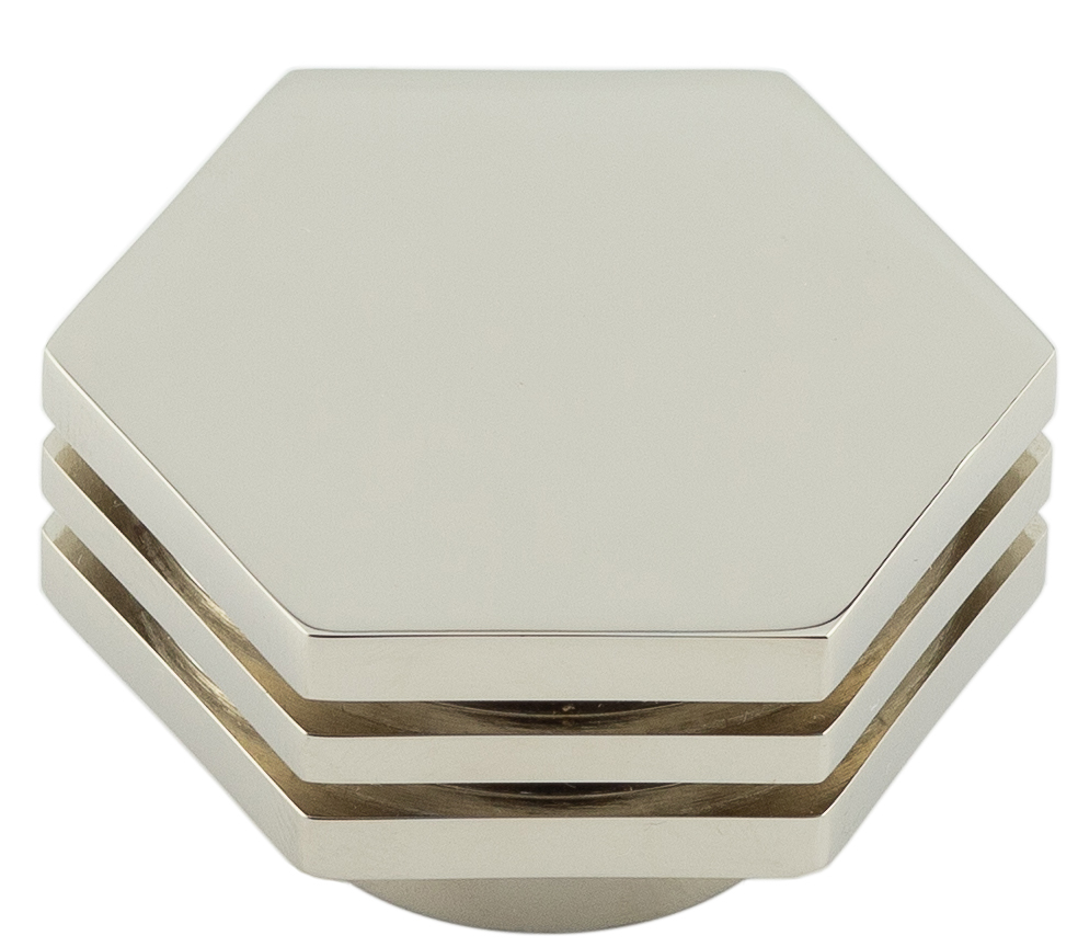 Nile Pn 40mm Hex Cupboard Knob With Step Detail