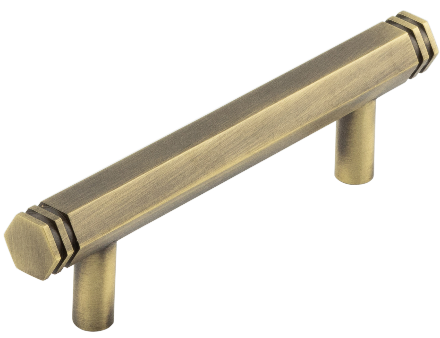 Nile Ab 96mm Hex Cabinet Handle With End Step Detail