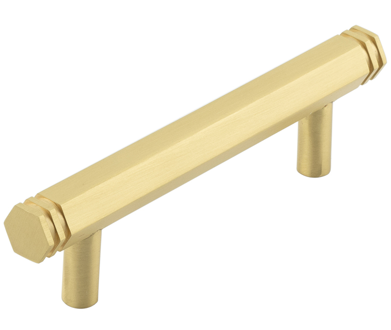 Nile Sb 96mm Hex Cabinet Handle With End Step Detail