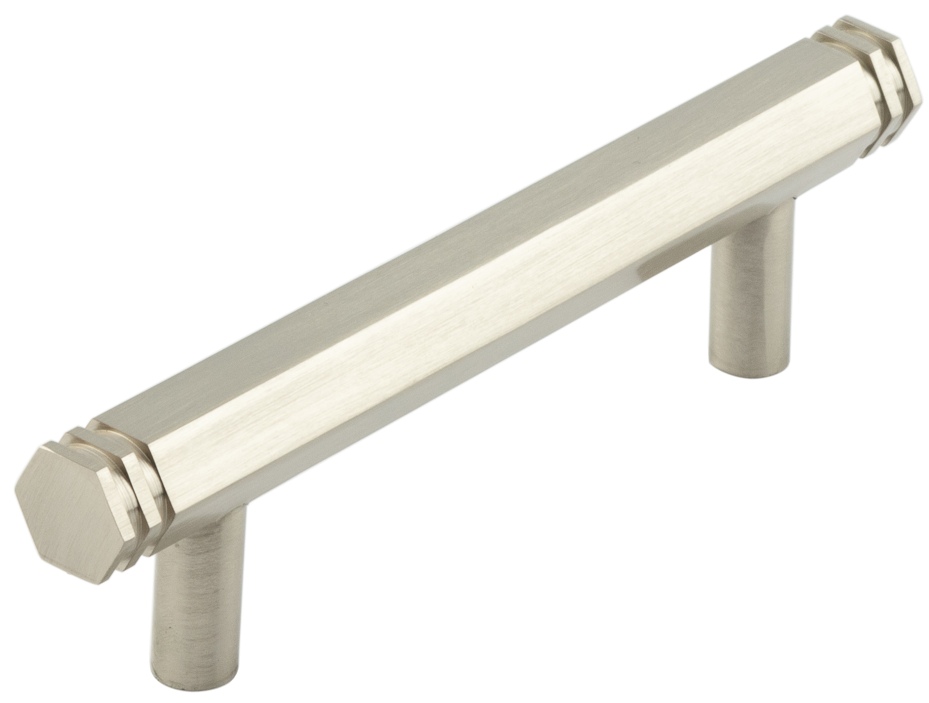 Nile Sn 96mm Hex Cabinet Handle With End Step Detail