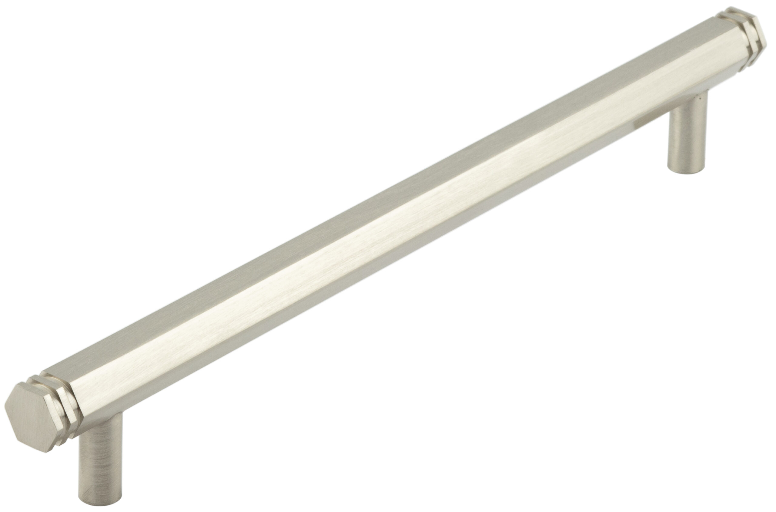 Nile Sn 224mm Hex Cabinet Handle With End Step Detail