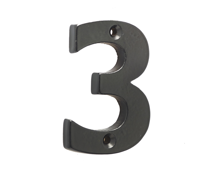 75mm Numeral 3 Black Finish