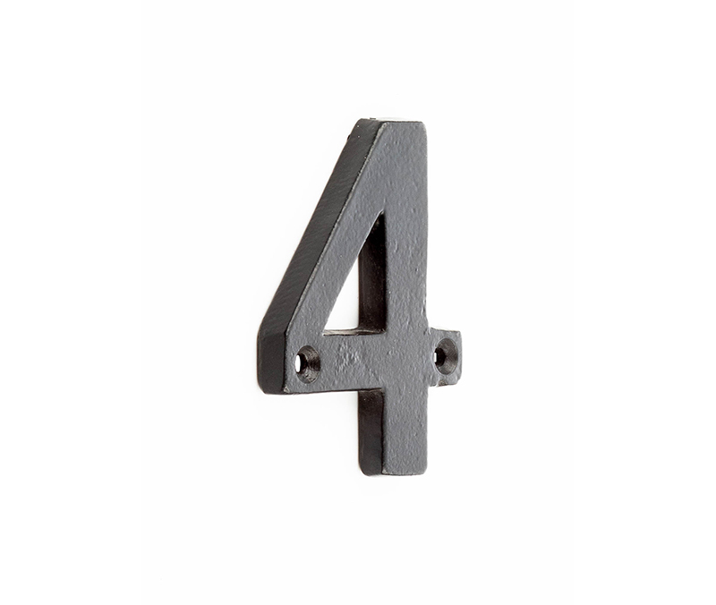 75mm Numeral 4 Black Finish