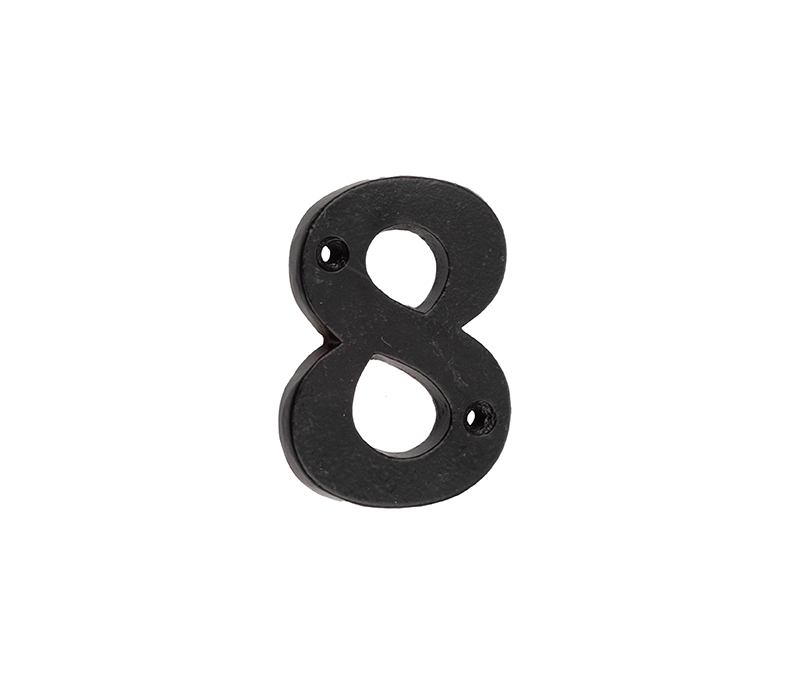 75mm Numeral 8 Black Finish