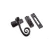 90x55mm Curly tail casement fastener Black finish
