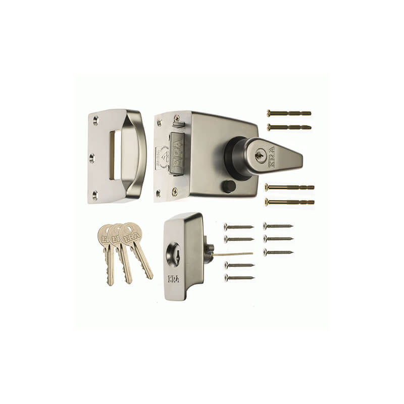 Era British Standard High Security Nightlatch Door Lock – 60mm – Satin Nickel