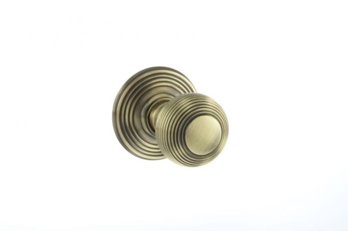 Atlantic Old English Ripon Solid Brass Reeded Mortice Knob, Antique Brass – Oe50rmkab (sold In Pairs)