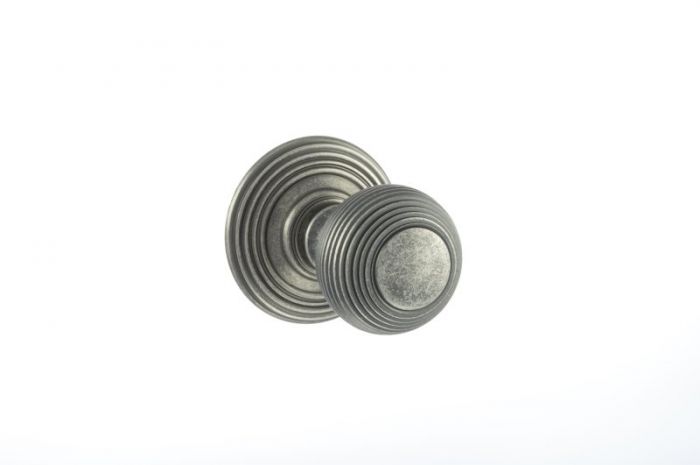 Atlantic Old English Ripon Solid Brass Reeded Mortice Knob, Distressed Silver – Oe50rmkds (sold In Pairs)