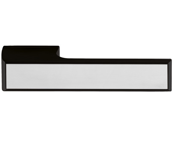 Atlantic Tupai Versaline Tobar Designer Door Handles On Rectangular Rose, Matt Black – T3089lwhmb Matt Black With White Decorative Plate