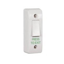 Narrow Exit Button c/w Surface Box, "PRESS TO EXIT"