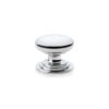 Alexander and Wilks Polished Chrome 38mm Round Cupboard Knob on Stepped Rose | AW825-38-PC