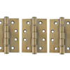 Atlantic Ball Bearing Hinges Grade 13 Fire Rated 4" x 3" x 3mm set of 3 - Antique Brass