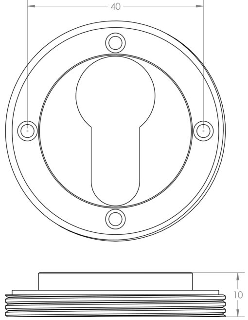 Burlington Standard Keyway Escutcheons Square Plain Black - Image 2