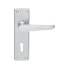 Carlisle Brass CBV30SC Victorian Flat Lever On Backplate - Lock 57mm C/C (Contract Range) 155mm x 40mm Satin Chrome