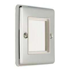 Eurolite En2Modpcw 2 Gang Module Frame Polished Chrome Enhance Range White Trim