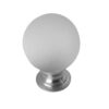 Frelan Hardware Frosted Glass Cupboard Door Knob, Satin Chrome