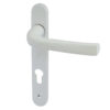 Frelan Hardware Pvcu Lever Door Handles (220Mm Backplate - 92Mm C/C Euro Lock), White