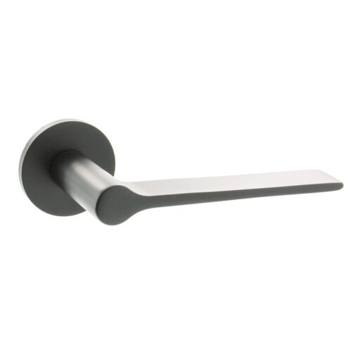 Millhouse Brass Brindley Designer Lever on 5mm Slimline Round Rose - Matt Black MHSR300MB
