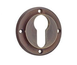 Burlington Euro Profile Escutcheons Plain Rose Black