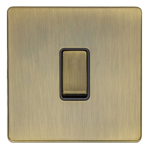 Eurolite Ab20Adpswb 1 Gang 20Amp Dp Switch Flat Concealed Antique Plate Matching Rocker