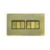 Eurolite Ab6Swb 6 Gang 10Amp 2Way Switch Flat Concealed Antique Plate Matching Rockers