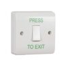 Zoo Hardware Standard Retractable Switch Button c/w White Back Box - "Press to Exit" EBLS/PTE