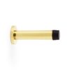 Alexander And Wilks Projection Cyl. Doorstop On Rose 75mm Pol Brass Lacq AW616PBL