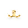 Alexander And Wilks Victorian Double Robe Hook Polished Brass Unlacquered AW773PBU