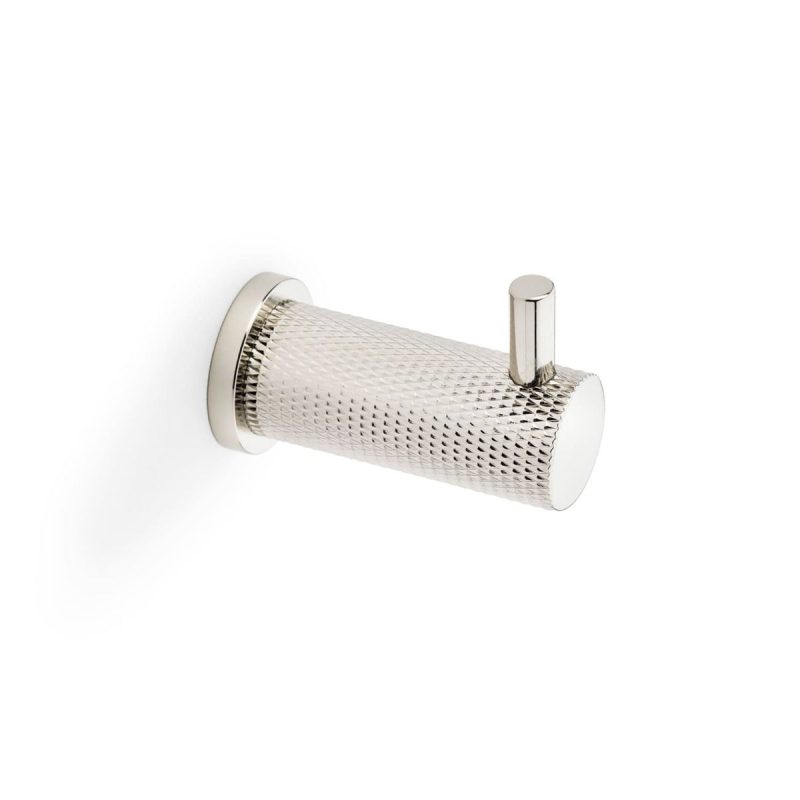 Alexander And Wilks Brunel Diamond Knurled Coat Hook Polished Nickel Pvd AW775PNPVD