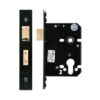 Zoo Hardware ZUKS76EPPCB Euro Profile Sash Lock - 76mm C/W Forend and Strike Powder Coated Black