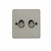 Eurolite Bn2Dled 2 Gang Led Push On Off 2Way Dimmer Round Edge Black Nickel Plate Matching Knobs