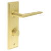 Mayfair Door Handle Din Bathroom Backplate Satin Brass & Turn & Release
